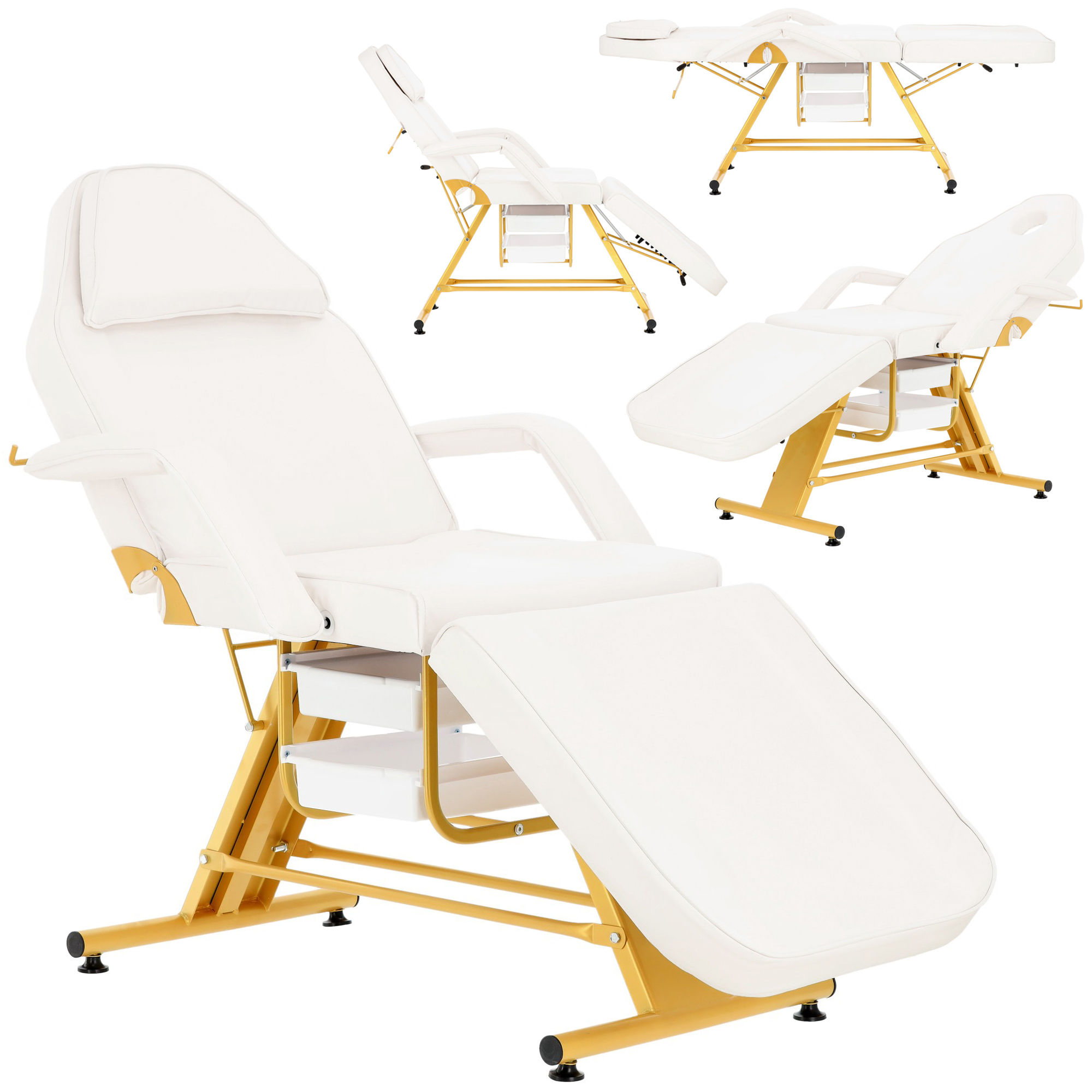 AM8613 Foldable Gold White Massage Equipment Bed