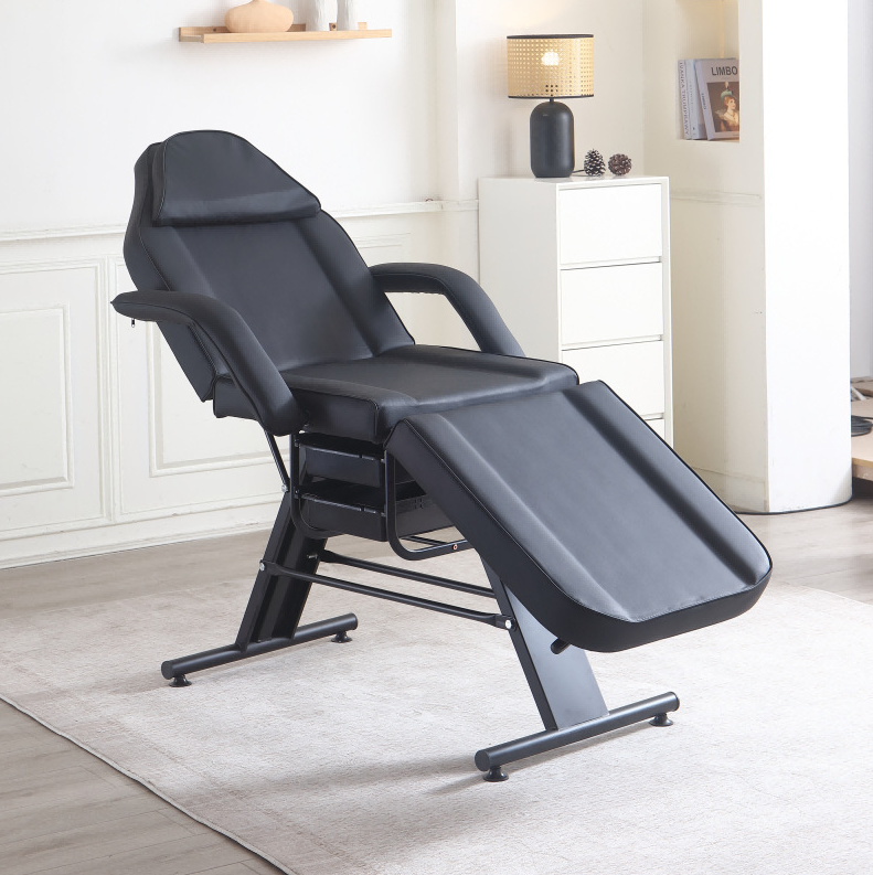 AM8615-Mechanical cosmetology bed with holder – 72 cm, black